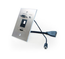 COMPREHENSIVE CONNECTIVITY WPPT-HVAK1-AC         HDMI, VGA, 3.5mm Audio, Keystone blank , single-gang wall plate pass through with pigtails, Aluminum
