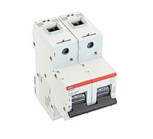 ABB  S802U-Z100   2 pole, 100 amps rated at 240 V AC, series miniature circuit breaker with thermal-magnetic trip device, Z trip curve, and 50kA interrupt current rating