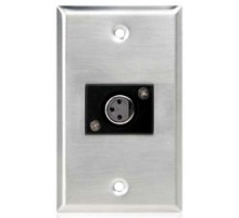 ATLASIED SG-XLR-F1         Single Gang Stainless Steel Plate with 1 Female 3 Pin XLR