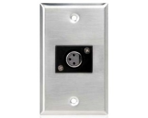 ATLASIED SG-XLR-F1         Single Gang Stainless Steel Plate with 1 Female 3 Pin XLR
