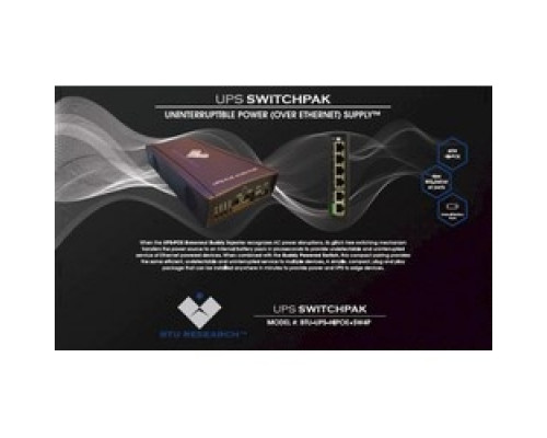 BTU RESEARCH LLC  BTU-HIPOE+SW4P   Brownout Buddy UPS-POE Injector, 4 Port Unmanaged Switch