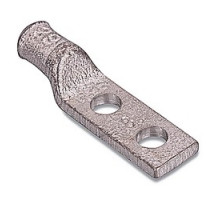 THOMAS & BETTS  53213                 Copper Two-Hole Heavy-Duty Lug, Standard Barrel, Blind End, Max 35kV, Wire Size 250 kcmil, 1/2 in Bolt Size, 1-3/4 in Hole Spacing, Tin Plated, Die Code 76, Blue