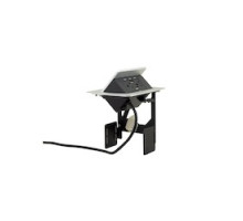 KRAMER 80-0002541 TBUS-204 BC         Pop-up Table Connection Bus - 2 US Power Sockets & 2 USB Chargers, Silver