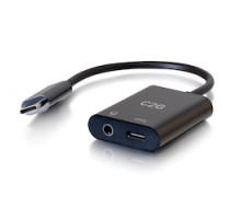C2G  CG54438  54438                 C2G USB C Multiport Adapter - USB C to Aux + USB C to C - Power Delivery up to 100W