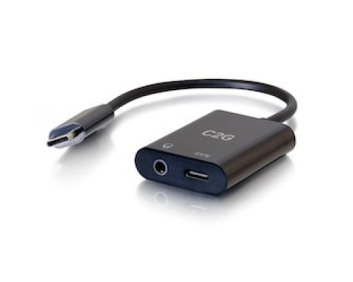 C2G  CG54438  54438                 C2G USB C Multiport Adapter - USB C to Aux + USB C to C - Power Delivery up to 100W