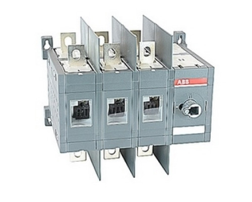 ABB  OT400U30C   3 pole, 400 amps rated at 600 V AC, UL 98, double throw open non-fusible disconnect switch