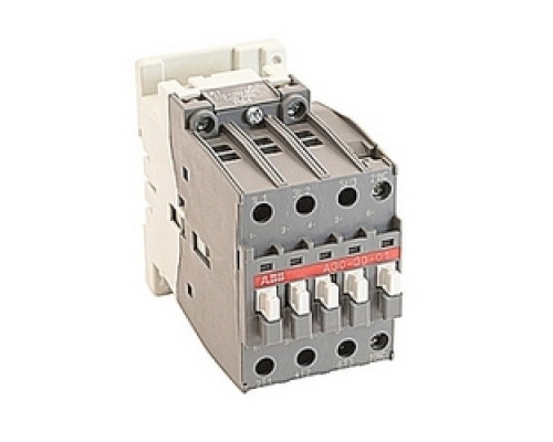 ABB  A30-30-01-84   3 pole, 55 amp, non-reversing across the line contactor with 110-120V AC coil and 1 NC auxiliary contact