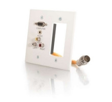 C2G  CG60041  CG60041                 Multi-Format Wallplate, 2-Gang, HD15 Integrated VGA/3.5 MM/Composite Video/Stereo Audio, White