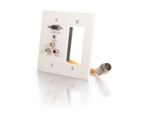 C2G  CG60041  CG60041                 Multi-Format Wallplate, 2-Gang, HD15 Integrated VGA/3.5 MM/Composite Video/Stereo Audio, White