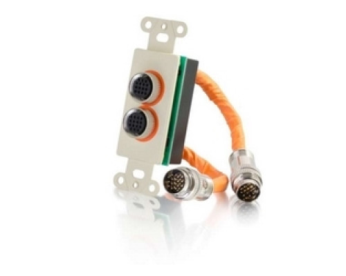 C2G  60090  CG60090                 Multi-Format Wallplate, Decorative Style, Dual 15-Pin DIN, Ivory