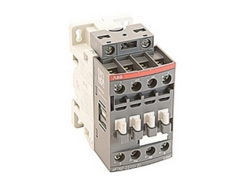 ABB  AF09Z-22-00-20   4 pole, 25 amp, non-reversing across the line contactor with 12-20V DC coil and no auxiliary contacts