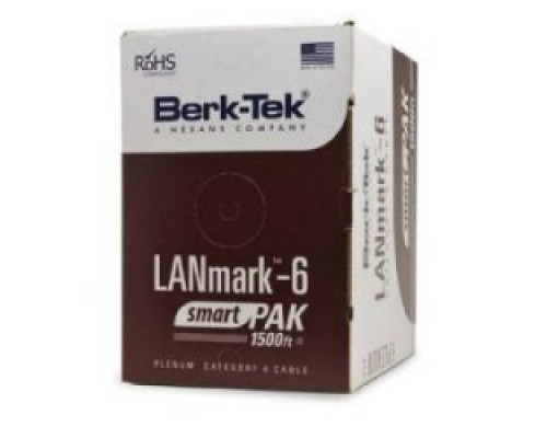 BERK-TEK  11074908                 Lanmark-6 Min Compliant, 23 AWG-4Pair Category 6 UTP-CMR Solid BC FEP/FEPVC, Red, Box of 1,500 ft., RoHS