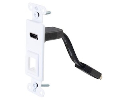 C2G CG39711 CG39711         HDMI Wallplate, Pass-Through, Decorative, White, With 1 Keystone