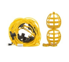 NSI INDUSTRIES  SLUL100   Short Term Lighting System, 100 Feet With Molded Sockets Every 10 Feet, 150W, Osha & NEC Complicant, Yellow
