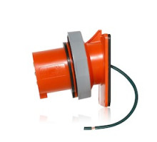 LEVITON  430B12WLEV                 30 Amp, 125/250 Volt 3-Phase, 3P, 4W, LEV Series North American-Rated IEC 60309-1 & 60309-2 Pin & Sleeve Inlet, Industrial Grade, IP66/IP67/IP68/IP69K, Watertight - Orange