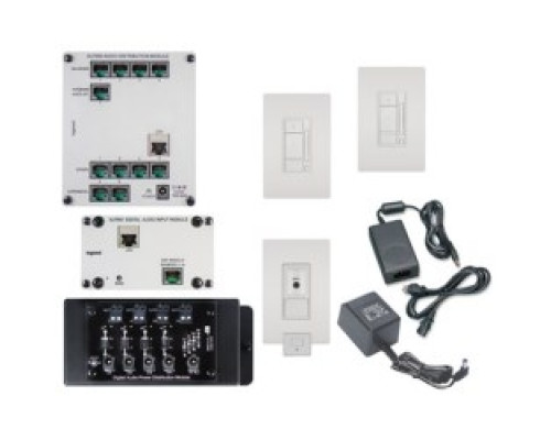 ON-Q/LEGRAND  AU7252LA  AU7252-LA                 Digital Audio Kit, 2-Source/2 Room, Light Almond, With Digital Audio Amplified Keypad/Global Source Input/Bluetooth Receiver/Power Distribution Module/Power Supply/Audio Cable