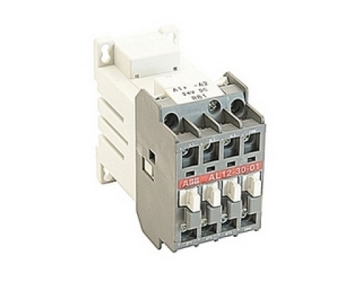 ABB  AL12-30-01-81   3 pole, 27 amp, non-reversing across the line contactor with 24V DC coil and 1 NC auxiliary contact