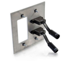 C2G CG60148 CG60148         Optical Runner Wallplate Transmitter, 2-Gang, HDMI Female to RapidRun Optical Female, White, With 1 Decorative Cutout