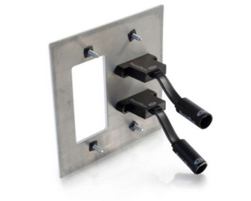 C2G CG60148 CG60148         Optical Runner Wallplate Transmitter, 2-Gang, HDMI Female to RapidRun Optical Female, White, With 1 Decorative Cutout