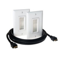 ON-Q/LEGRAND HT2000WHV1         HDMI In-Wall Connection Kit, Includes 2 Cable Access Strap, 2 Wallplate, 1 9’ High Speed HDMI with Ethernet Cable