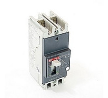 ABB  A1A090TW-2   2 pole, 90 amps rated at 240V AC and 250V DC, fixed trip point molded case circuit breaker, with a thermal magnetic trip device and 10kA at 240V AC and 5kA at 250V DC interrupt current rating