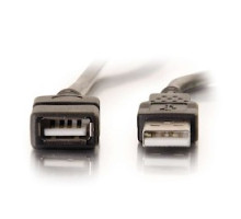 C2G CG52106 52106         C2G 1m USB 2.0 A Male to A Female Extension Cable - Black 3.3ft