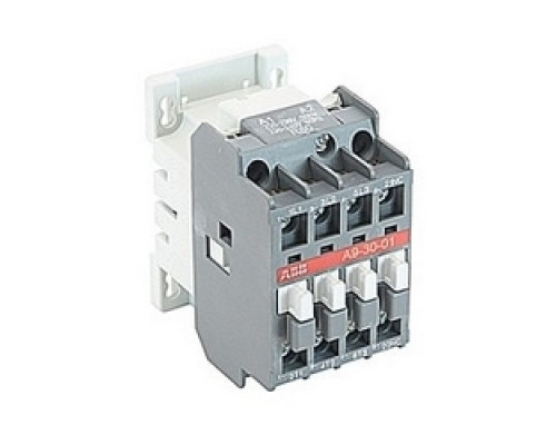 ABB  A9-30-01-80   3 pole, 25 amp, non-reversing across the line contactor with 230-240V AC coil and 1 NC auxiliary contact