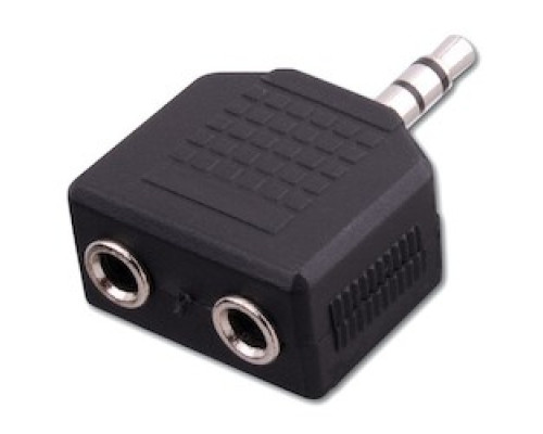 VANCO AD531         2 3.5mm Stereo Jacks to 3.5mm Stereo Plug Adapter, Nickel