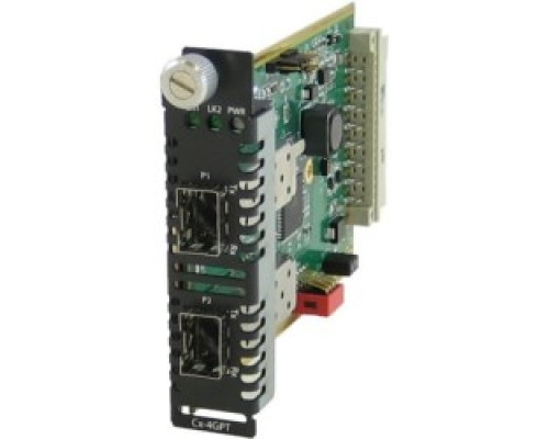 PERLE SYSTEMS 05062570  CM-4GPT-DSFP - Protocol Transparent Managed Media Converter module, dual SFP slots empty ,Supports two SFP