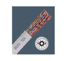 BERK-TEK  10059632   UTP Cable, Plenum, 24 AWG, Cat 5E, 25-Pair, 1000’ Length, Bare Copper Conductor, FEP Insulation, Flame Retardant Fluoropolymer Jacket, Gray, Indoor