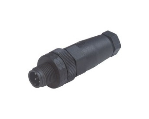 HIRSCHMANN  933727100   ELST 4012 K PG7; Straight Cable Plug, unassembled, strain relief by means of clamping cage, plastic coupling thread, 4 contacts, male, PG7, 4A 250V AC/DC, black housing