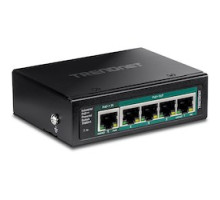 TRENDNET  TI-B541   5-Port Industrial Gigabit PoE++ Powered DIN-Rail Switch with PoE Pass-Through
