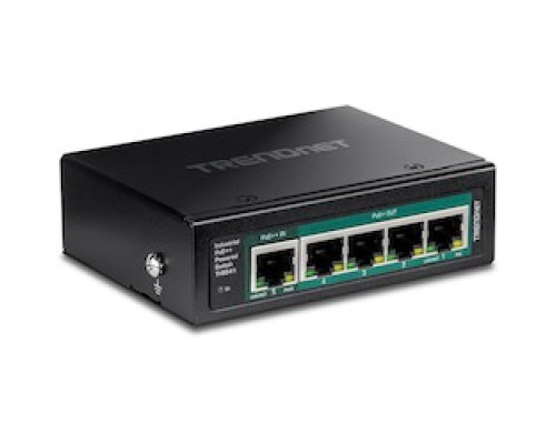 TRENDNET  TI-B541   5-Port Industrial Gigabit PoE++ Powered DIN-Rail Switch with PoE Pass-Through