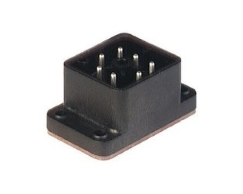 HIRSCHMANN  932478100   GO 610 FA M black; Surface mounted connector with flange with solder contacts, 6 contacts + PE, male, DIN VDE 0627 / IEC 61984, 10A 250V AC, 6A 250V DC