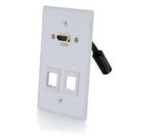 C2G 60159 CG60159         Optical Runner Wallplate Transmitter, 1-Gang, White, With 2 Keystone