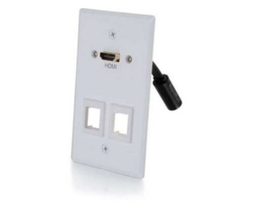 C2G 60159 CG60159         Optical Runner Wallplate Transmitter, 1-Gang, White, With 2 Keystone