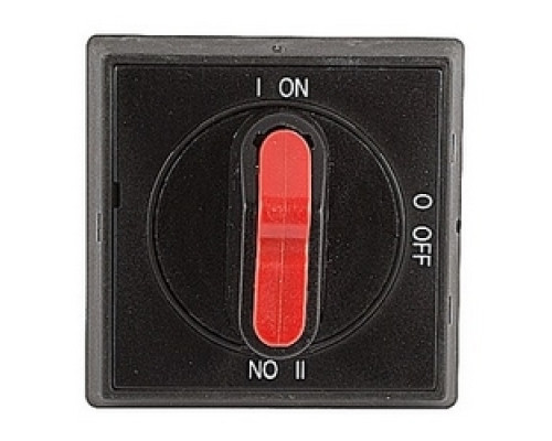 ABB  OHBS2AJE011   3 position selector handle for double throw switches with I/O/II and ON/OFF/ON markings and protection according to NEMA 1, 3R, 12 and IP65