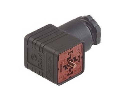 HIRSCHMANN 932110100  GDM 3014 J black; Cable Socket with central screw M 3 x 35, 3 contacts + PE, ISO 228 - G 1/2 R 1/2