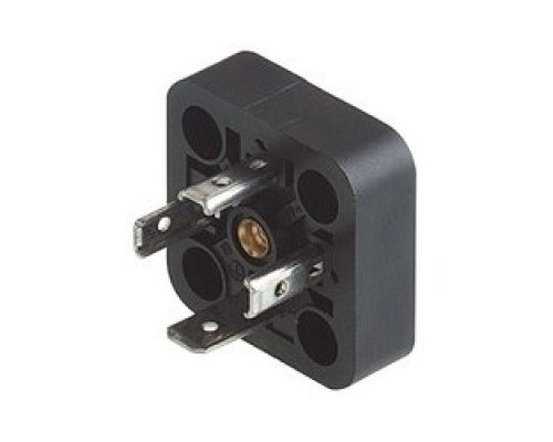 HIRSCHMANN  932598500   GSA 3000 A black; Appliance connector with retaining nut, without screws, longitudinal slots, closed nut, 3 contacts + PE, Type A construction