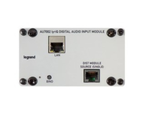 ON-Q/LEGRAND  AU7002  AU7002                 Input Module, Single-Bay, RJ45 Connector, Plastic/Metal, Gray, For Digital Audio