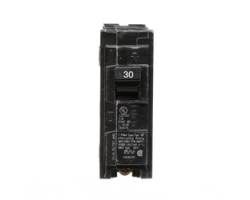 SIEMENS  US2:Q130   Circuit Breaker, Plug-In, 1 Pole, 120 Volt AC, 30A, 10 kA Interrupting Rating, With Insta-Wire