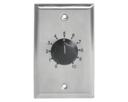 ATLASIED  AT100                 100 Watt Single Gang Stainless Steel 70.7V Commercial Attenuator