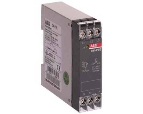 ABB  1SVR550871R9500   Phase Monitoring Relay, 3-Phase, 320 to 460 Volt AC at 50/60 Hertz, 1NO-1NC, Screw Terminal, 22.5 MM Width x 78.5 MM Depth x 78 MM Height