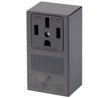 LEVITON  55050   50 Amp, 125/250 Volt, NEMA 14-50R, 3P, 4W, Surface Mounting Receptacle, Straight Blade, Industrial Grade, Grounding, Side Wired, Steel Strap, Black