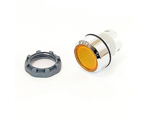 ABB  MP1-31Y   22mm Modular - Illum Pushbutton MOM, Flush, Illuminated, Chrome Bezel Yellow