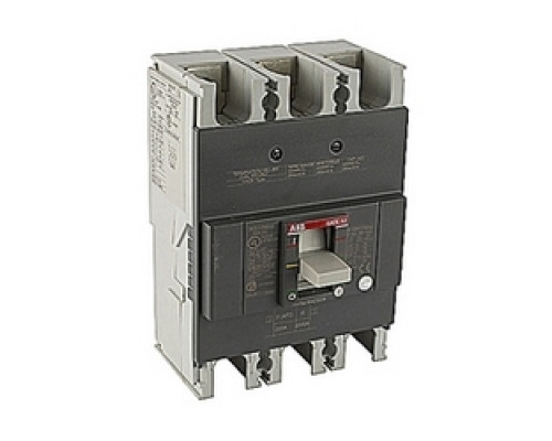 ABB  A2A250TW   3 pole, 250 amps rated at 240V AC and 250V DC, fixed trip point molded case circuit breaker, with a thermal magnetic trip device and 10kA at 240V AC and 10kA at 250V DC interrupt current rating