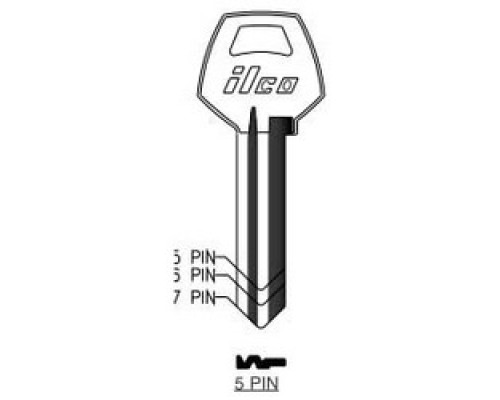 KABA ILCO CORP  CO87-BR BR A34  IAE00001260                 Cylinder Lock Key Blank, Natural Brass, 34 Price Group, For Corbin Cabinet Lock/Hudson