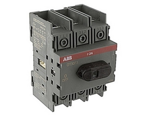 ABB  OT30F3/B25   3 pole, 30 amps rated at 600 V AC, UL 98, open non-fusible disconnect switch, bulked pack of 25 switches