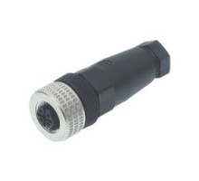 HIRSCHMANN 933170100  ELKA 5012 PG7; Straight Cable Socket, unassembled, strain relief by means of clamping cage, 5 contacts, female, PG7, IEC 61076-2-101 Ed. 1 / IEC 60947-5-2, black housing, 4A 50V AC/DC