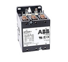 ABB  DP75C3P-1   3 pole, 75 amp, non-reversing, definite purpose contactor, 120V AC coil, industry standard mounting plate
